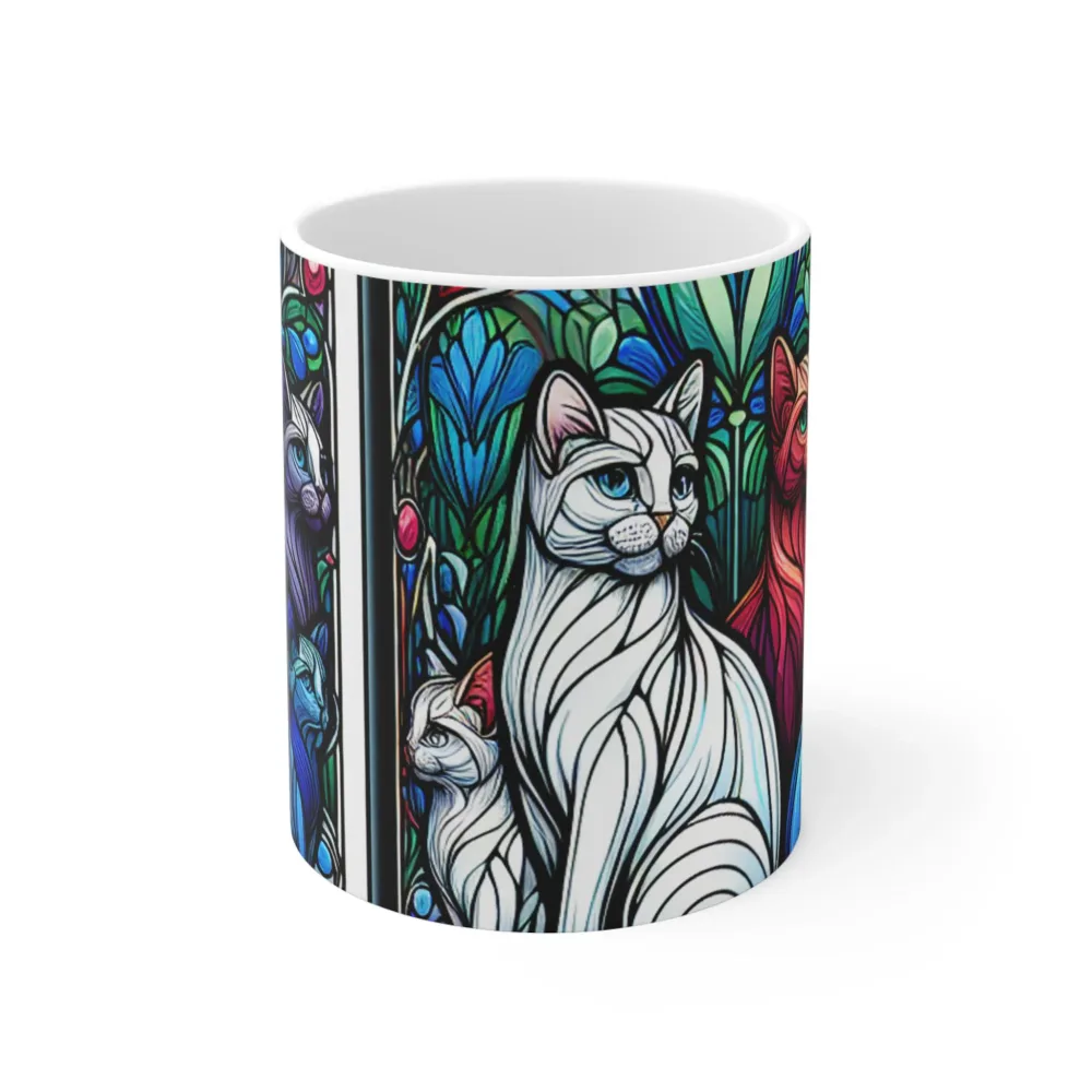 Stained Glass Cat Mug